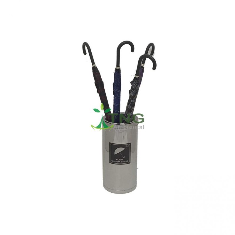 Porta guarda-chuva em aço inox com aro