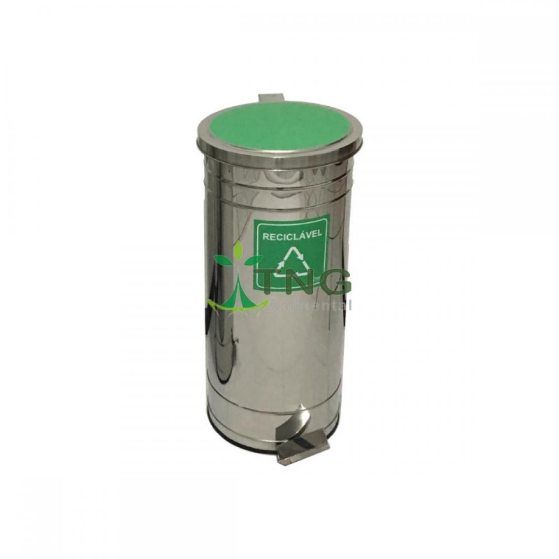 Lixeira 110 litros em aço inox com pedal