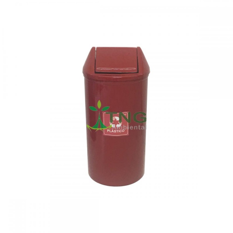 Lixeira 50 litros em fiberglass com tampa vai-vem