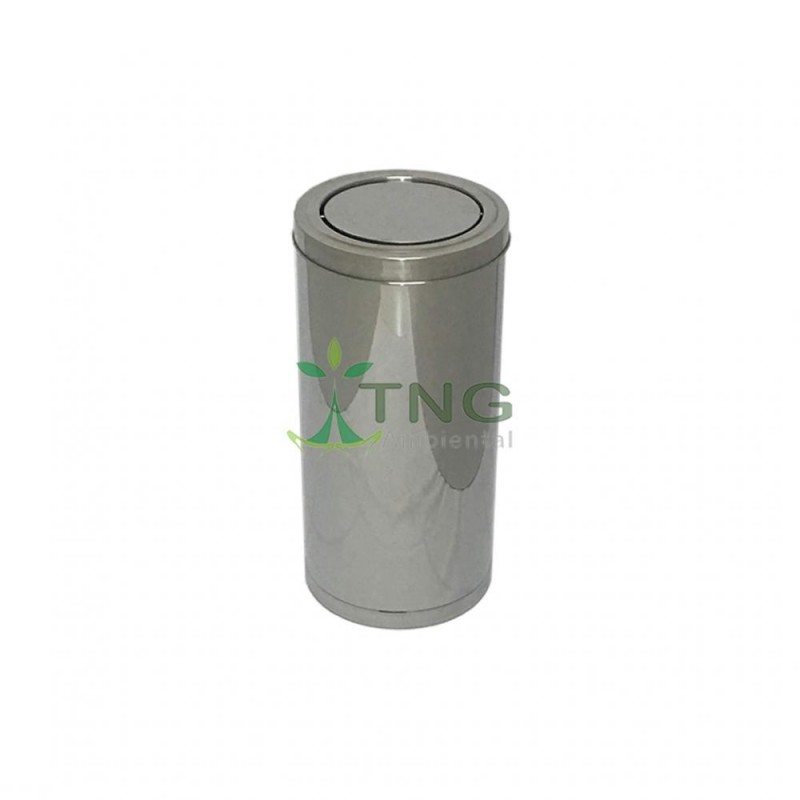 Lixeira 50 litros em aço inox com tampa flip-top