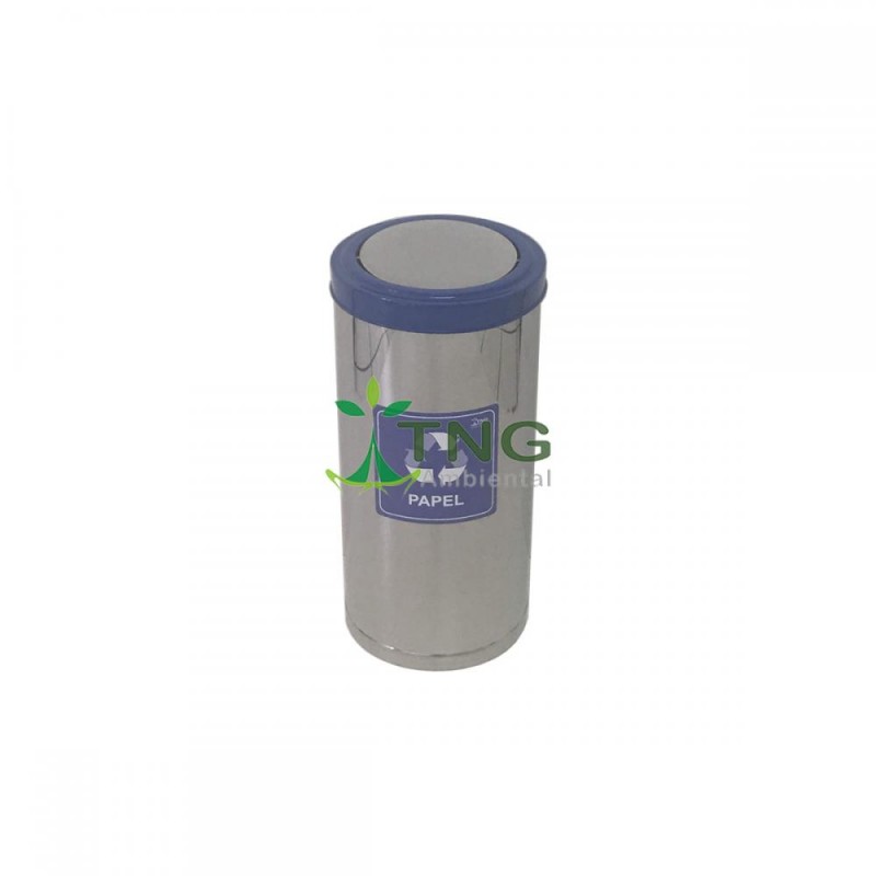 Lixeira 75 litros em aço inox com tampa flip-top colorida