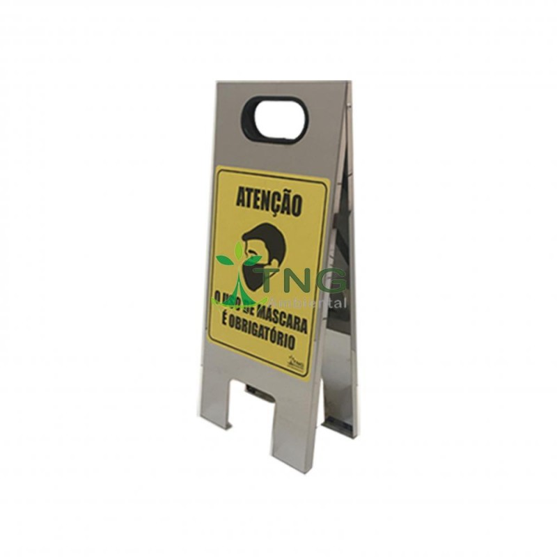 Placa sinalizadora em aço inox personalizada