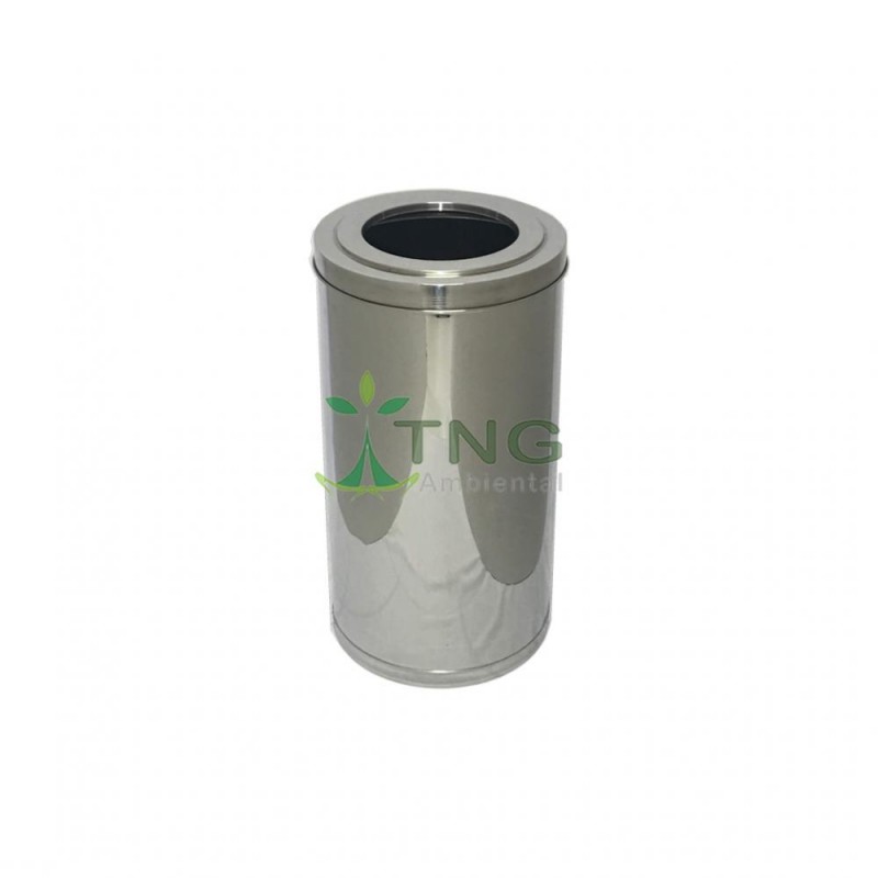 Lixeira 90 litros em aço inox com aro