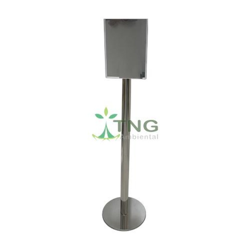 Pedestal em aço inox 304 com porta recado