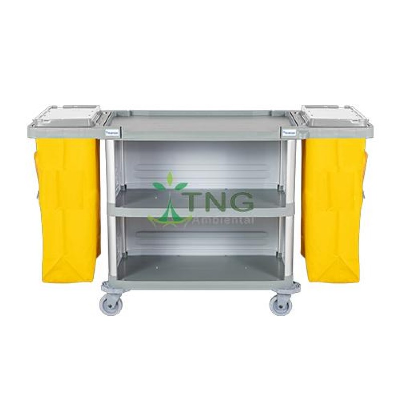 Carro triplex com fechamento lateral e 2 bolsas
