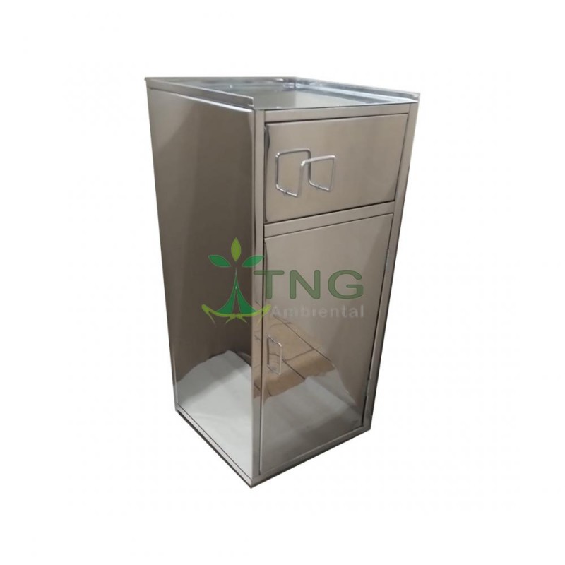 Lixeira 100 litros em aço inox 304 modelo fast food