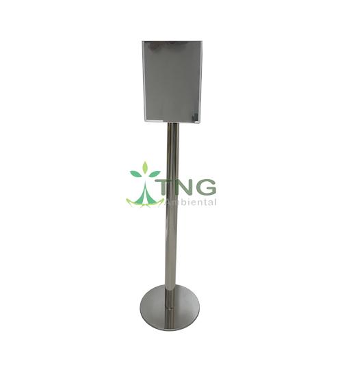 Pedestal em aço inox 304 com porta recado