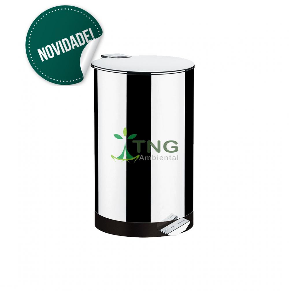 Lixeira 50 litros em aço inox com pedal e balde interno