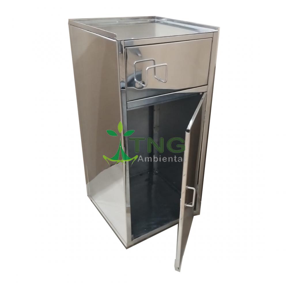 Lixeira 100 litros em aço inox modelo fast food