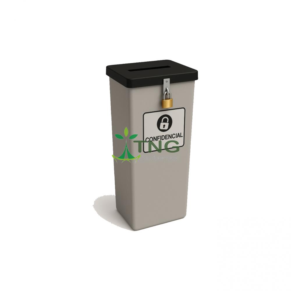 Coletor 50 litros em fiberglass com tampa tipo urna com cadeado Coletor 50 litros em fiberglass com tampa tipo urna com cadeado